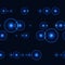 Dark seamless background with shinning blue circles and points