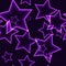 Dark seamless pattern with purple neon outline stars