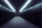 Dark server room data center storage interior Ai Generative rendering.