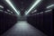 Dark server room data center storage interior Ai Generative rendering.