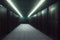 Dark server room data center storage interior Ai Generative rendering.