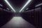 Dark server room data center storage interior Ai Generative rendering.