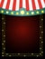 Dark shining background with vintage circus tent. Design for presentation, concert, show