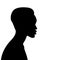 Dark-skinned girl face head black silhouette profile