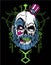 Dark skull clown tshirt design