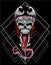 Dark skull symbiote tshirt design