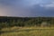 Dark sky and dramatic black cloud before rain