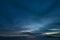 Dark sky with rain clouds over the sea