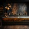 dark sleek golden marble and kitchen countertop, AI Generative