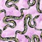 Dark Snake. Seamless pattern. Watercolor for Halloween design