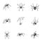 Dark spider icon set, simple style