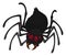 Dark Spider with Red Eyes, Hairy Abdomen and Legs, Vector Illustration