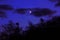 Dark Spooky Creepy Forest Landscape Tower Red Eyes Lamps Moon