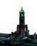 Dark stone tower with green magic light, 3D rendering, 3D illustration