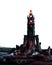 Dark stone tower with red magic light, 3D rendering, 3D illustration