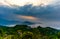 Dark storm clouds before rain.Dark sky with storm clouds. Sarangkot, Pokhara, Nepal