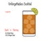 Dark and Stormy alcoholic cocktail vector illustration recipe isolated