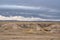 Dark stormy clouds over prairie