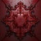 Dark Surrealism: Red Ornate Decoration With Metal Texture