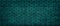 Dark teal brick wall wide texture. Old stone block masonry panoramic gloomy background