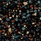 Dark terrazzo flooring texture. Vector seamless pattern of granite mosaic floor