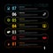 Dark Timeline Infographics with icons. Vector
