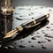 Dark Tonalities: Pond Water And Gold Fountain Pen