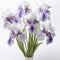 Dark Tonalities: Stunning Iris Flowers In A White Vase