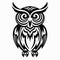 Dark Tribal Owl Symbol Vector Design