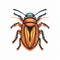 Dark Turquoise And Light Orange Beetle Logo Design Vector Illustration