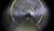 Dark underground sewer round concrete tunnel. Industrial wastewater and urban sewage flowing throw sewer pipe