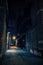 Dark Urban City Alley at Night