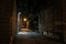 Dark Urban City Alley at Night