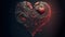 dark valentines day ornate fantasy heart symbol, neural network generated art