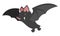 Dark Vampire Bat Flying with Big Fangs, Vector Illustration