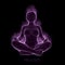 Dark vector concept of woman meditaion. Sacral energy flows through prayer body on his way to enlightment. Yoga pose of