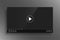 Dark video player with shiny silver buttons