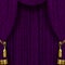 Dark violet curtain with gold tassels