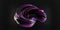 Dark violet futuristic curvy torus object on black background 3D rendering illustration