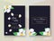 Dark Wedding Invitation Cards Set with Flowers