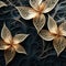 Dark Whimsy: 3d Fractal Gold Flower Wallpaper Design