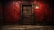 Dark Whimsy: A Room In An Old Red Building With A Wooden Door