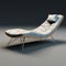 Dark White And Light Azure Chaise Lounge 3d Model