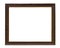 Dark wooden decorative picture frame on white backround