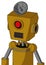 Dark-Yellow Automaton With Box Head And Dark Tooth Mouth And Cyclops Eye And Radar Dish Hat