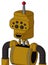 Dark-Yellow Automaton With Cylinder Head And Happy Mouth And Bug Eyes And Single Led Antenna