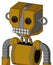 Dark-Yellow Automaton With Mechanical Head And Keyboard Mouth And Red Eyed