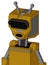 Dark-Yellow Automaton With Mechanical Head And Round Mouth And Black Visor Eye And Double Antenna