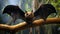 Darkly Comedic Bat On Branch In Forest Habitat
