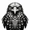 Darkly Detailed Checkered Face Eagle Graphic Design